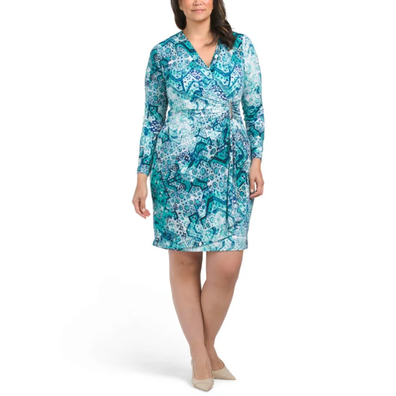 Calvin Klein Women's Plus Wrap Front Printed Sheath Mini Dress Comfortable Wrap Mini Dress Calvin Klein Women's Plus Wrap Front Printed Sheath Mini Dress Comfortable Wrap Mini Dress