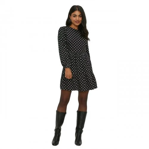 Dorothy Perkins Womens/Ladies Spotted Tiered Hem Mini Dress Cozy Long Sleeve Mini Dress Dorothy Perkins Womens/Ladies Spotted Tiered Hem Mini Dress Cozy Long Sleeve Mini Dress