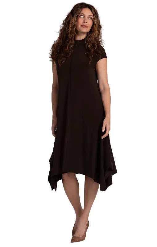 Flounce Funnel Neck Dress
