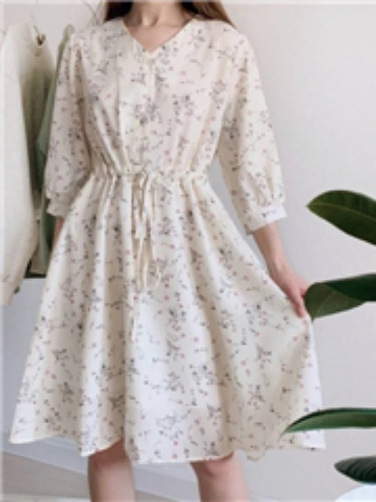 Flower Print Vintage Summer Dress