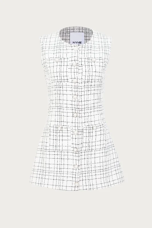 Grace Dress (White Tweed)