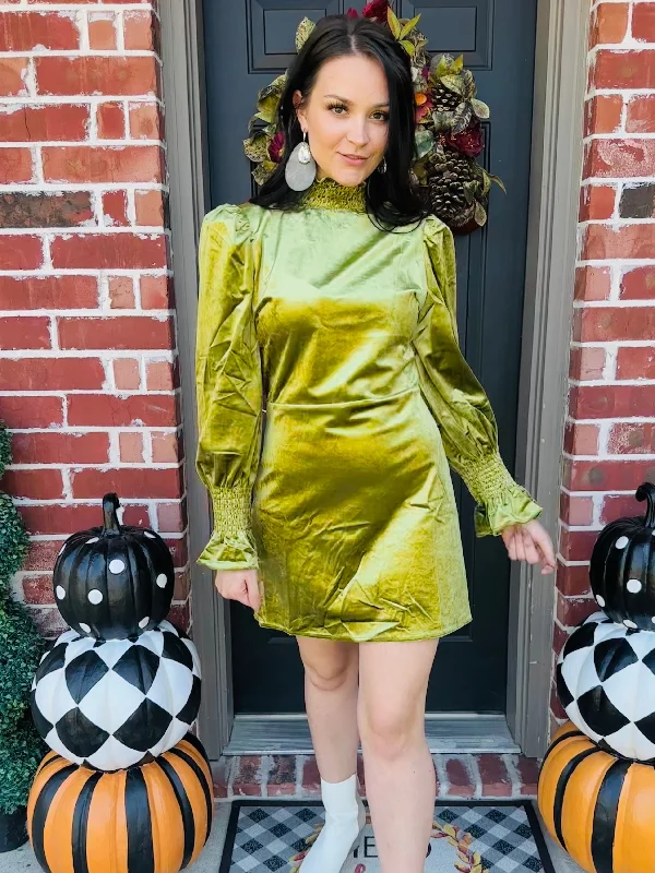 Olive You Vintage Velvet Dress
