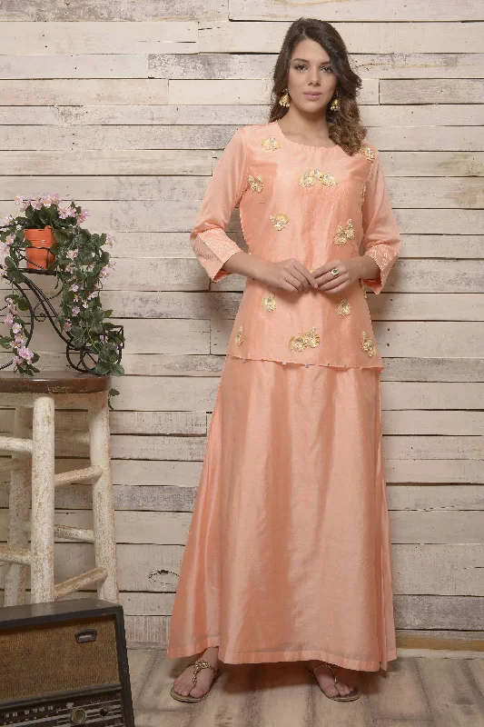 Peach Double Layer Dress
