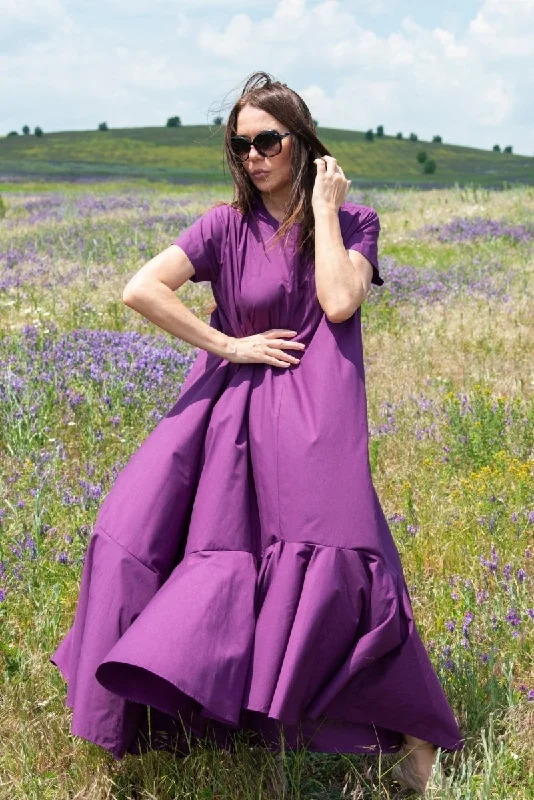 DIVA Long Purple Cotton Summer Dress