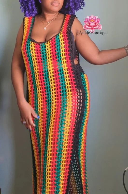 Rasta Beach dress Vacation dress mesh dress