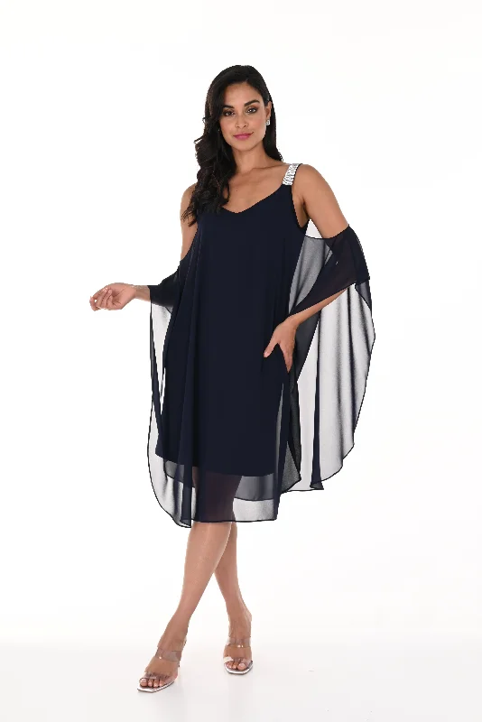 Rhinestone Detail Chiffon Dress
