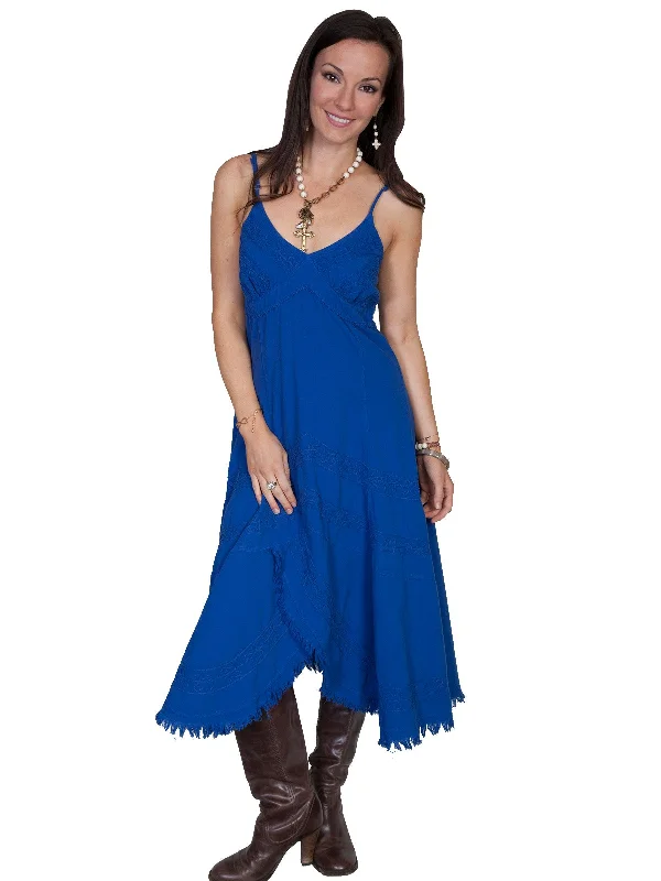 Scully DAZZLING BLUE DRESS W/STRAPS PERUVIAN COTTON