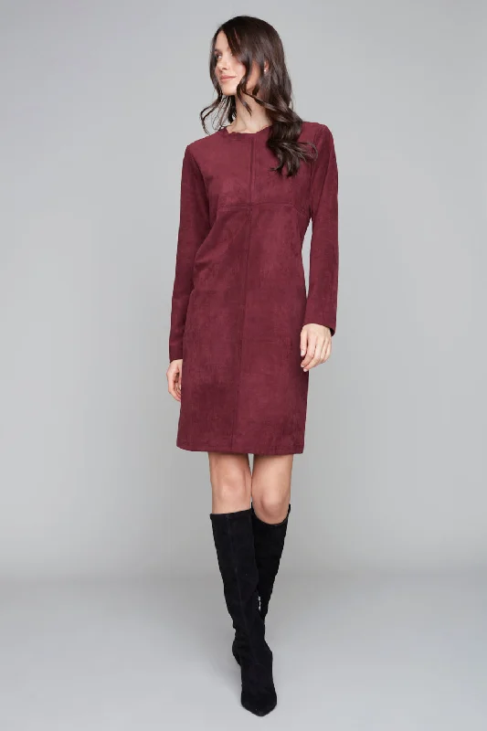 Pop Over Faux Suede Dress