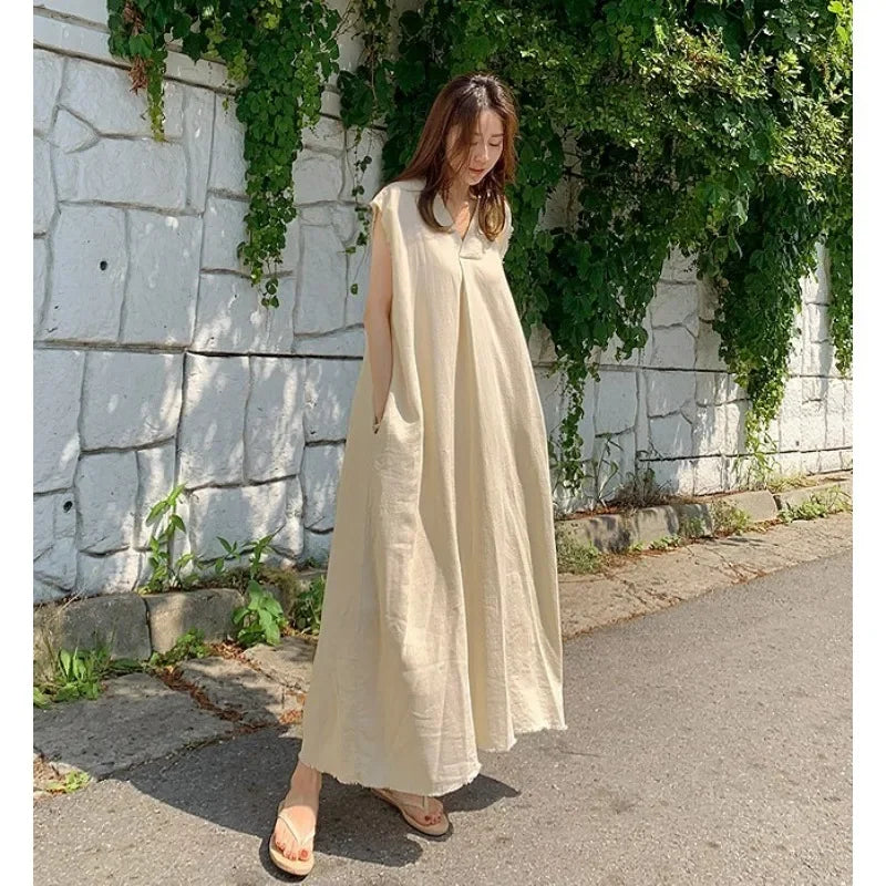 Women's Casual Solid Color Long Dress