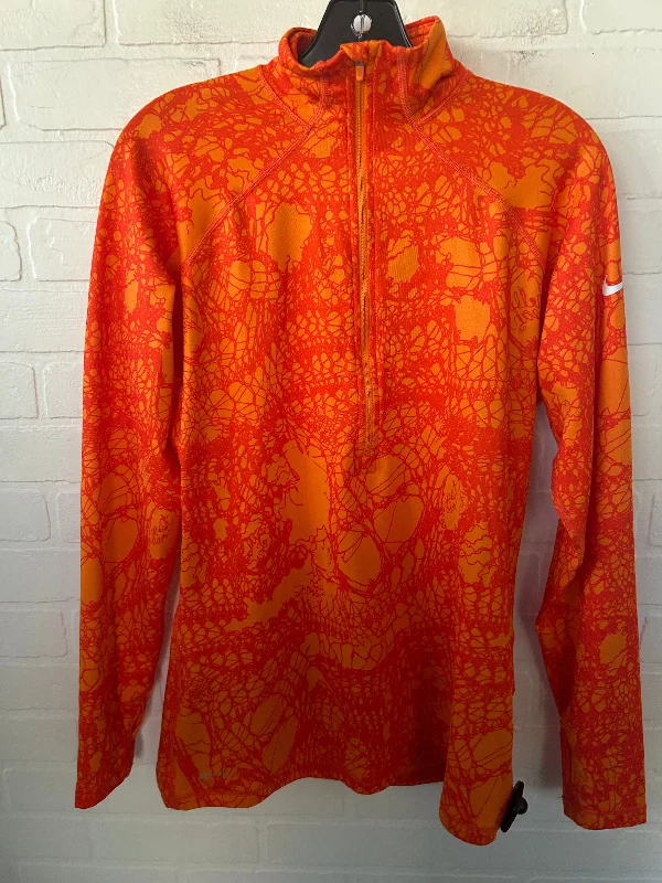 Athletic Jacket By Nike In Orange, Size: Xl