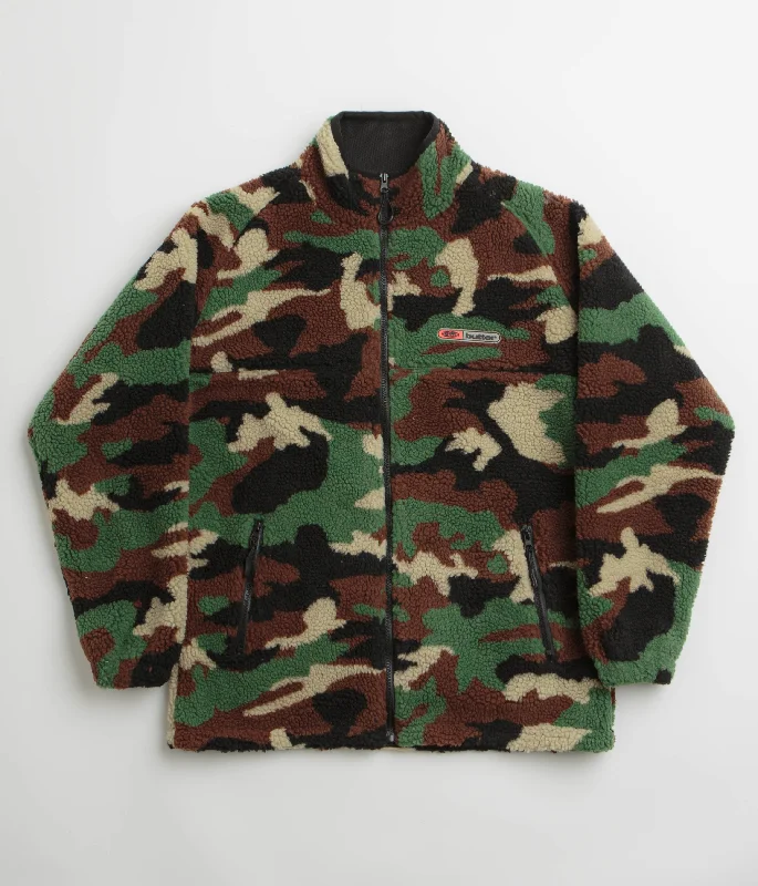 Butter Goods Camo Sherpa Jacket - Forest Green