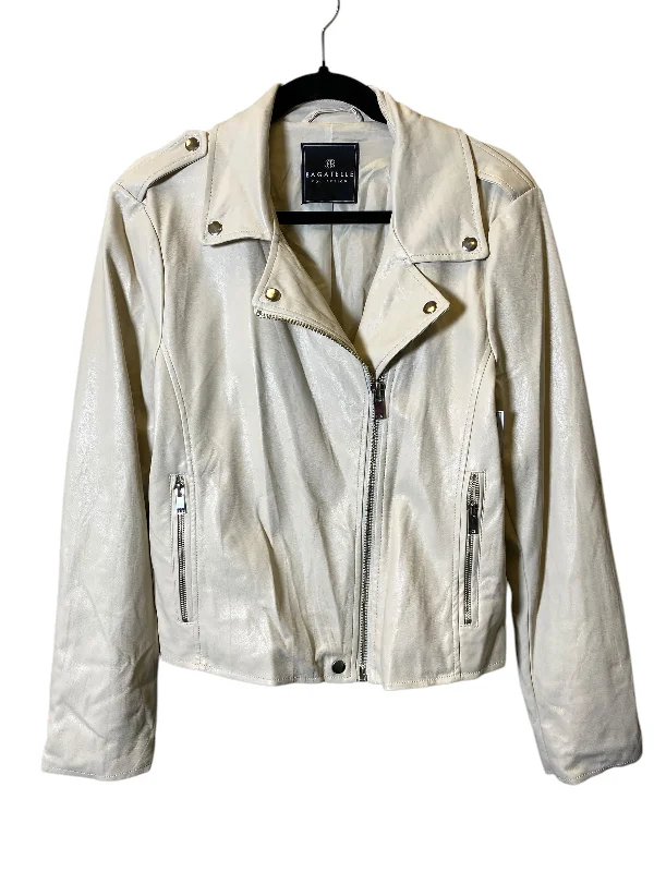 Jacket Leather By Cmc In Beige, Size: Xl