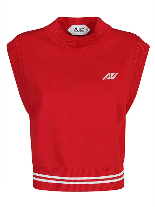 Autry Sweaters Red Spandex Rayon Corduroy