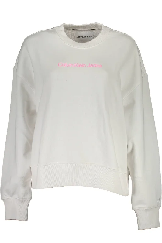 Calvin Klein White Cotton Women Sweater Faux Fur Fabric Real Fur Fabric Shearling Fabric Calvin Klein White Cotton Women Sweater Faux Fur Fabric Real Fur Fabric Shearling Fabric