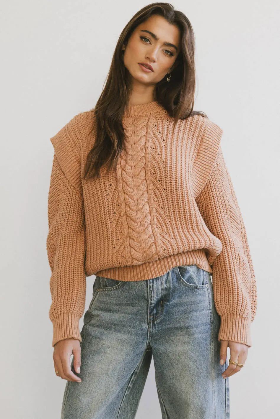 Dream Knit Sweater in Blush Chenille Fabric Brocade Fabric Lace Fabric
