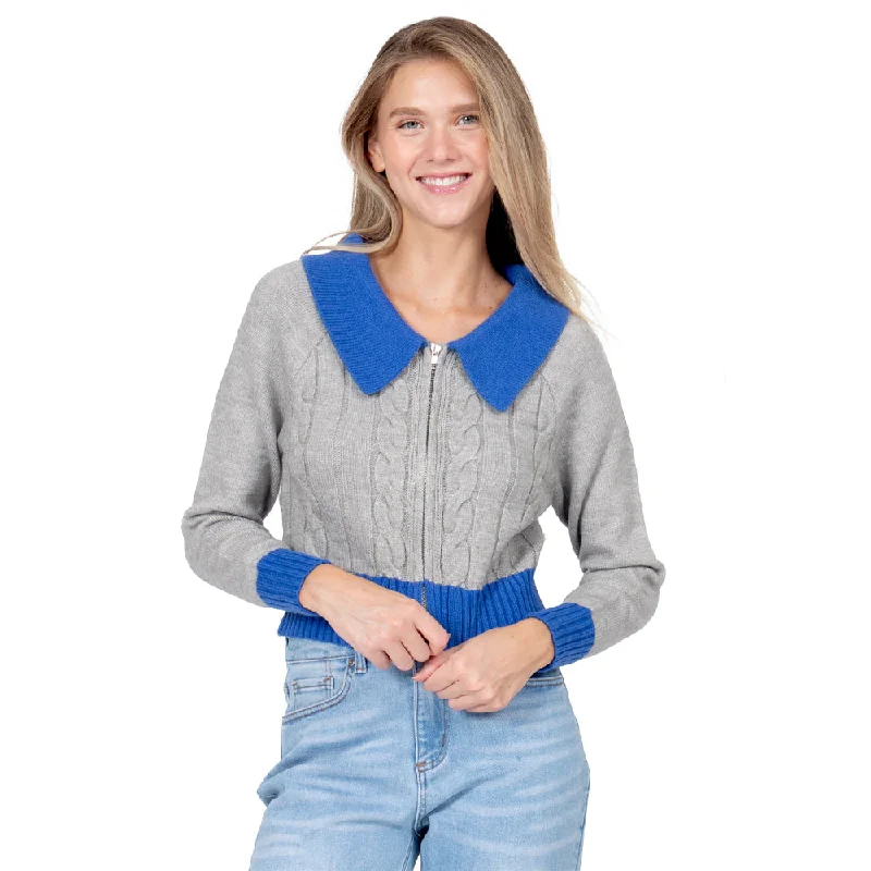 SWEATER PARA MUJER KNIT WHIT NECK IN CONTRAST & ZIPPER FOREVER 21 Knit Fabric Woven Fabric Fleece Fabric SWEATER PARA MUJER KNIT WHIT NECK IN CONTRAST & ZIPPER FOREVER 21 Knit Fabric Woven Fabric Fleece Fabric
