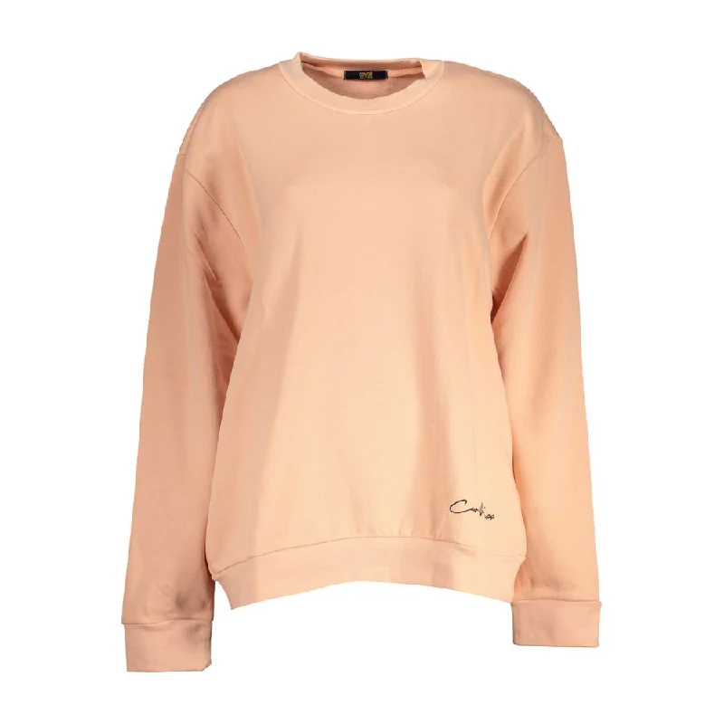 Cavalli Class Elegant Long-Sleeved Pink Fleece Sweatshirt Hoodie with Turtle Neck Cozy Winter Cavalli Class Elegant Long-Sleeved Pink Fleece Sweatshirt Hoodie with Turtle Neck Cozy Winter