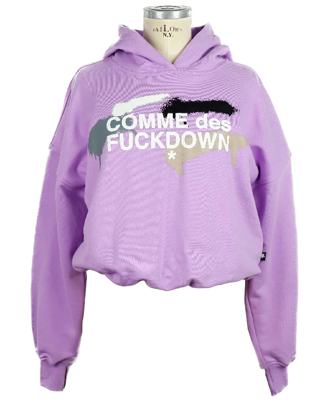Comme Des Fuckdown Chic Purple Hooded Sweatshirt with Logo Print Hoodie with Zipper Versatile Modern Comme Des Fuckdown Chic Purple Hooded Sweatshirt with Logo Print Hoodie with Zipper Versatile Modern