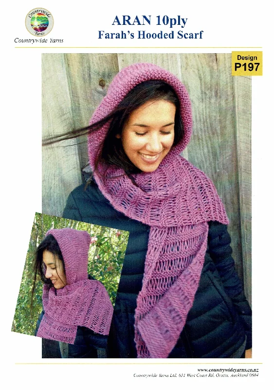 Countrywide 197 Aran 10 Ply Farah's Hooded Scarf (D) Hoodie with Fur Luxurious Winter Countrywide 197 Aran 10 Ply Farah's Hooded Scarf (D) Hoodie with Fur Luxurious Winter