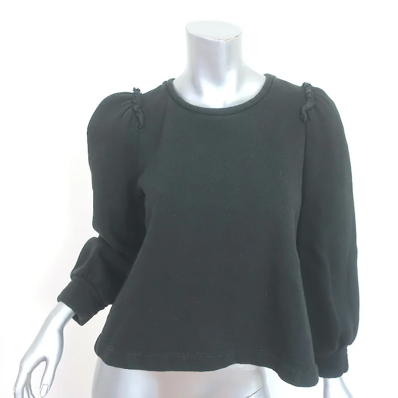 G. Label by goop Torres Puff Sleeve Sweatshirt Black Size Small Hoodie with Pocket Utility Practical G. Label by goop Torres Puff Sleeve Sweatshirt Black Size Small Hoodie with Pocket Utility Practical