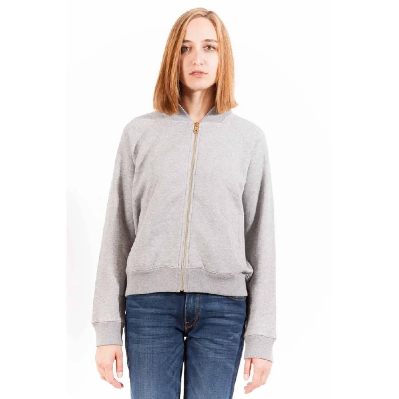 Gant Chic Gray Zippered Cotton Sweatshirt with Logo Cotton Hoodie Fleece Lining Warmth Gant Chic Gray Zippered Cotton Sweatshirt with Logo Cotton Hoodie Fleece Lining Warmth