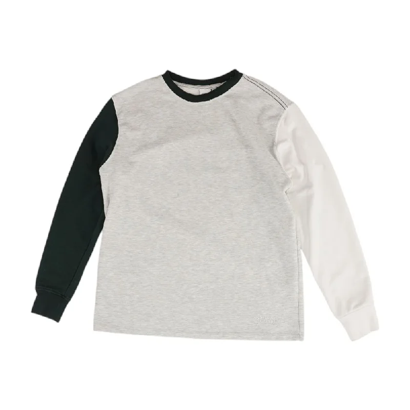 Gray Solid Sweatshirt Pullover Hoodie with Batwing Sleeves Loose Dramatic
