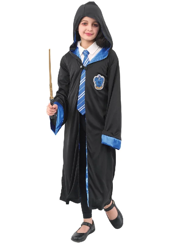 Hooded Girls Magical Blue House Robe Costume Hoodie with Contrast Stitching Detailed Premium Hooded Girls Magical Blue House Robe Costume Hoodie with Contrast Stitching Detailed Premium