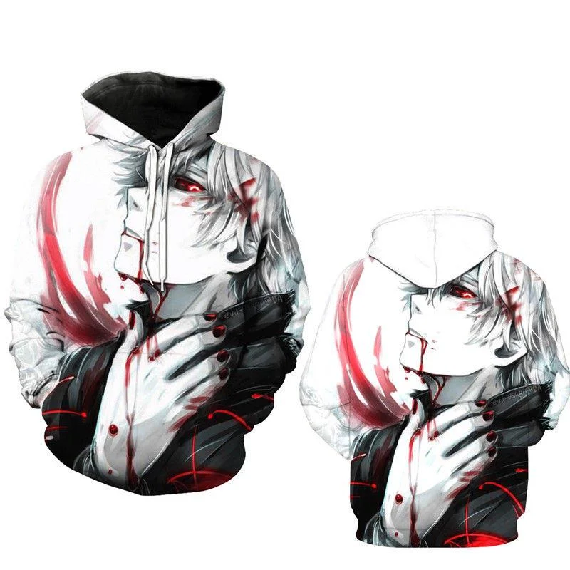 Men Hoodies 3D Tokyo Ghoul Hoodies Pullovers Men/Women's Leisure Hat Sportswear Men's Hoodie with Zipper Placket Modern Functional Men Hoodies 3D Tokyo Ghoul Hoodies Pullovers Men/Women's Leisure Hat Sportswear Men's Hoodie with Zipper Placket Modern Functional