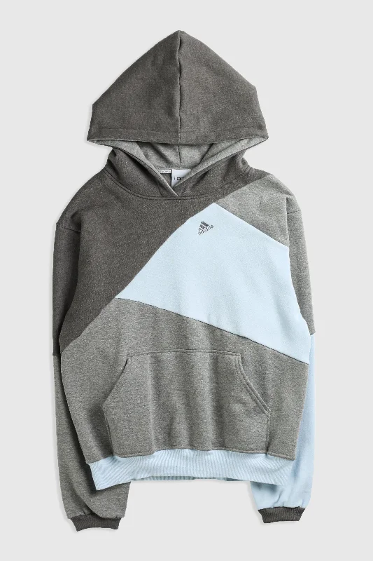 Rework Adidas Patchwork Sweatshirt - M Hoodie with Applique Textured Unique