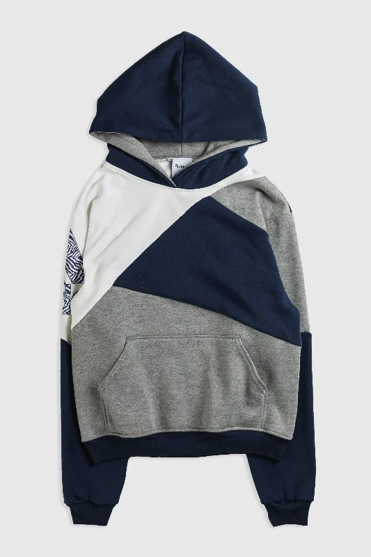 Rework Adidas Patchwork Sweatshirt - XS Hoodie with Drawcord Adjustable Secure