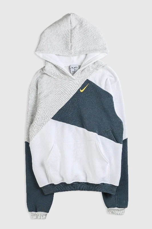 Rework Nike Patchwork Sweatshirt - XS Hoodie with Hem Lace Feminine Delicate