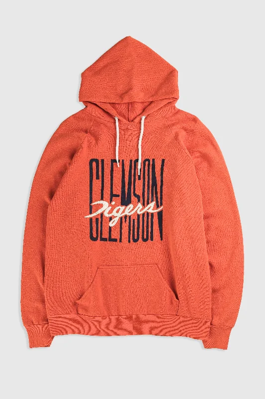 Vintage Clemson Tigers Sweatshirt Hoodie with Cropped Fit Short Trendy