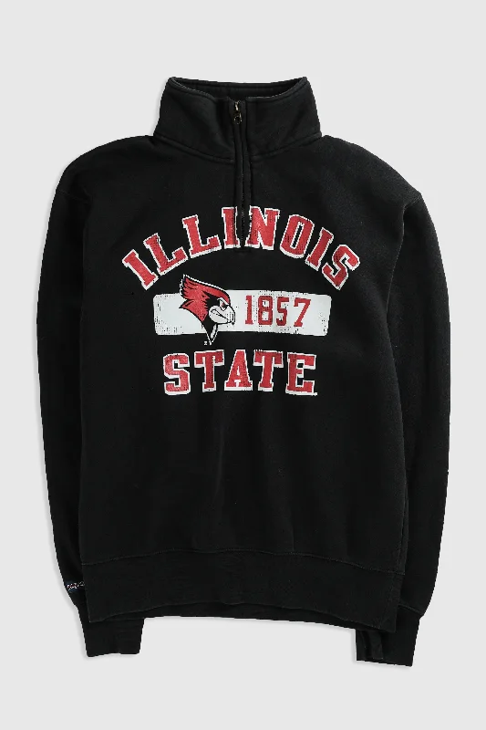 Vintage Illinois State Varsity Sweatshirt Hoodie with Zipper Versatile Modern