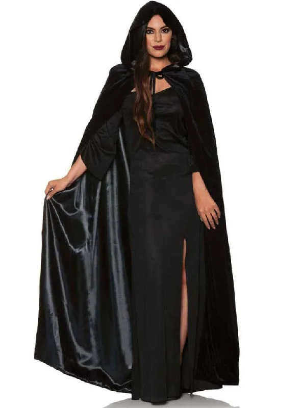 Hooded Black Satin Lined Womens Halloween Costume Cape Hoodie with Gradient Ombre Colorful Hooded Black Satin Lined Womens Halloween Costume Cape Hoodie with Gradient Ombre Colorful