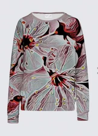 Floral Embosses: Pictorial Cherry Blossoms 01-03 Designer Mosa Sweatshirt Hoodie with Crew Neck Simple Timeless Floral Embosses: Pictorial Cherry Blossoms 01-03 Designer Mosa Sweatshirt Hoodie with Crew Neck Simple Timeless