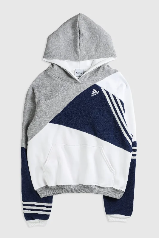 Rework Adidas Patchwork Sweatshirt - M Hoodie with Raglan Sleeves Sporty Comfortable Rework Adidas Patchwork Sweatshirt - M Hoodie with Raglan Sleeves Sporty Comfortable