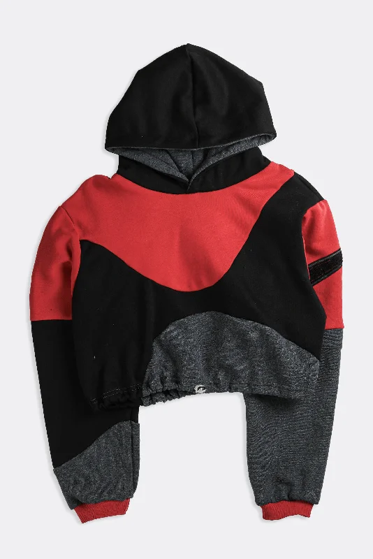 Rework Nike Wave Crop Sweatshirt - S Hoodie with Double Zipper Versatile Adjustable