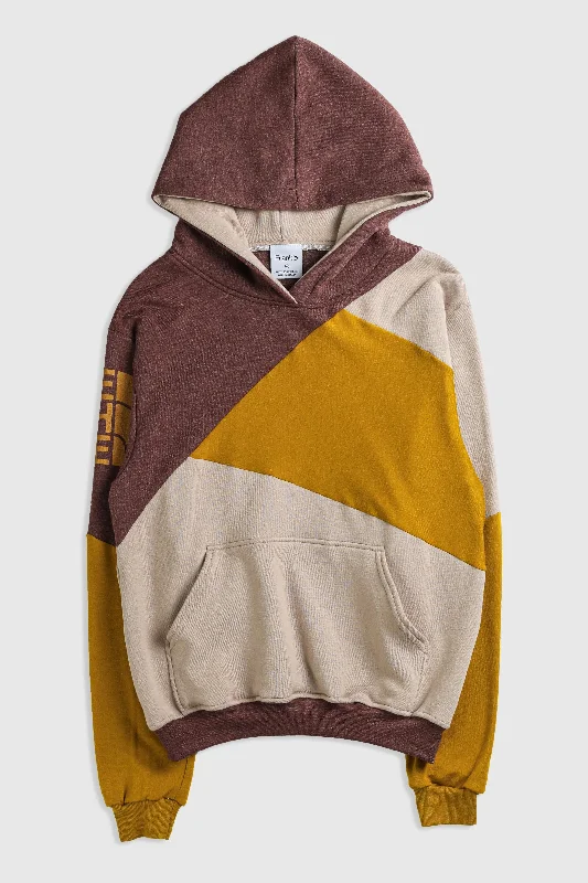 Rework North Face Patchwork Sweatshirt - XS Hoodie with Elastic Waist Stretchable Comfortable Rework North Face Patchwork Sweatshirt - XS Hoodie with Elastic Waist Stretchable Comfortable