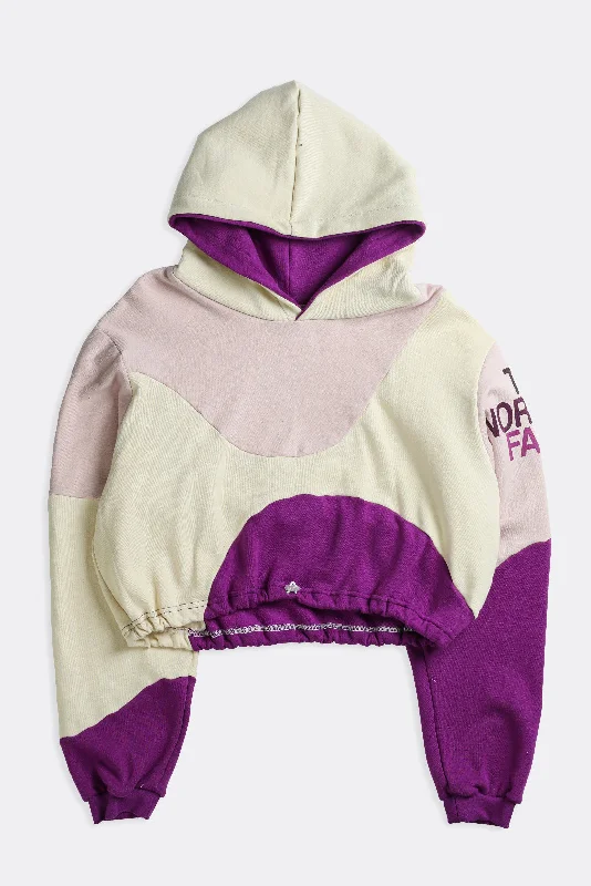 Rework North Face Wave Crop Sweatshirt - S Hoodie with Logo Branding Identity