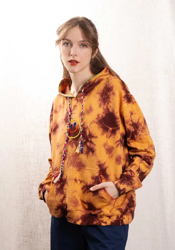 Sweatshirt 183724 Camel Hoodie with Rhinestones Sparkly Elegant