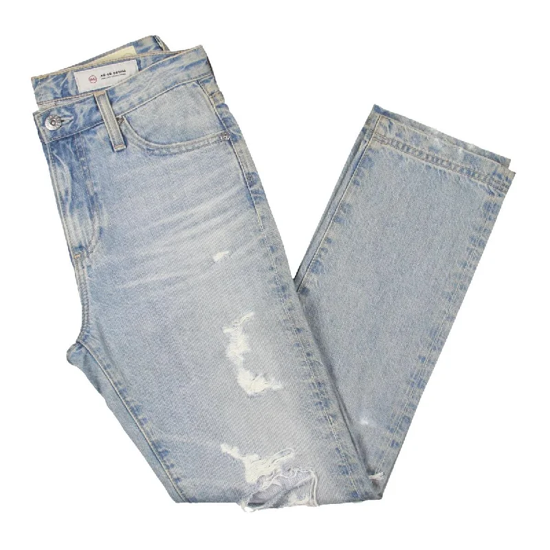 AG Adriano Goldschmied Womens Cotton Distressed Straight Leg Jeans Trendy Layered Pocket Jeans AG Adriano Goldschmied Womens Cotton Distressed Straight Leg Jeans Trendy Layered Pocket Jeans