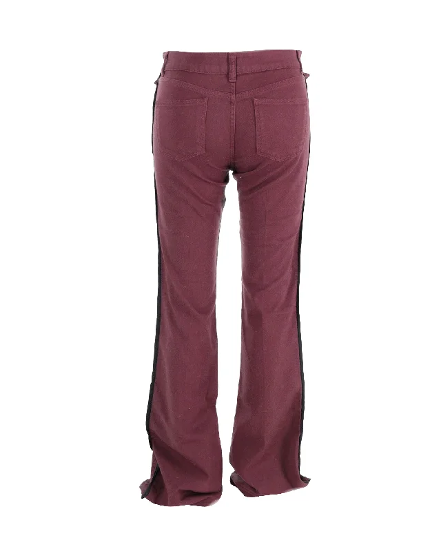 Alexander McQueen Flared Jeans in Burgundy Cotton