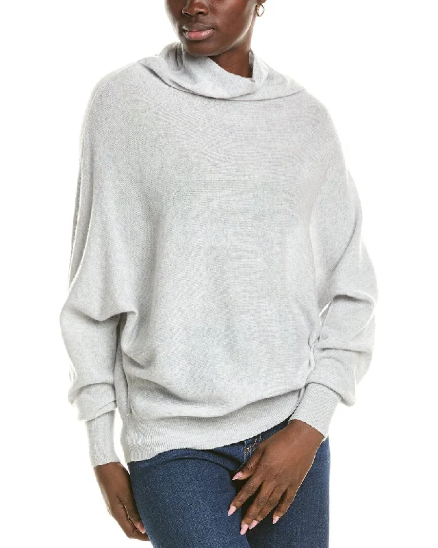 Brodie Cashmere Wool & Cashmere-Blend High Neck Slouchy Bat Jumper