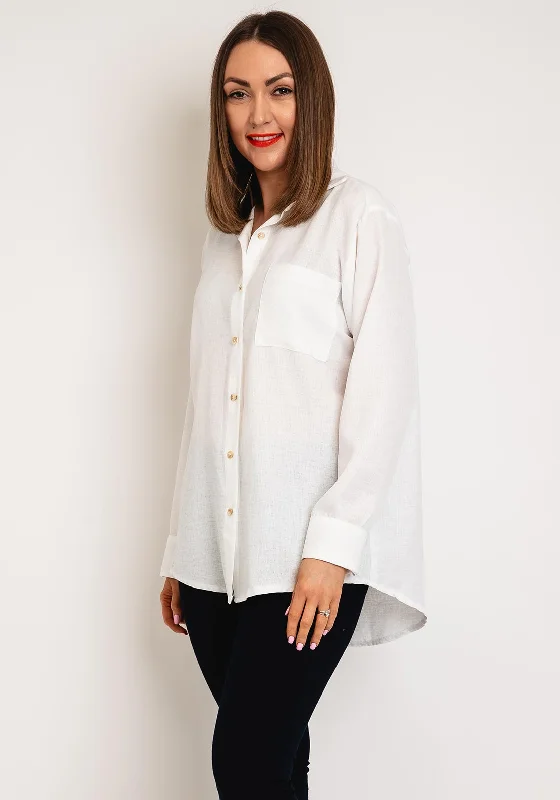 Serafina Collection Textured Relaxed Blouse, White