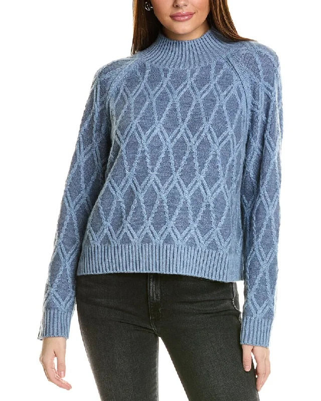 Collaboration Aspen Plaited Cable Mock Neck Cashmere Sweater