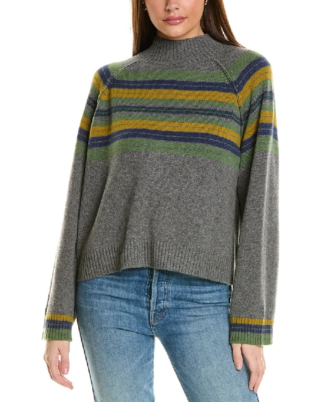 Collaboration Macie Stripe Mock Neck Cashmere Sweater