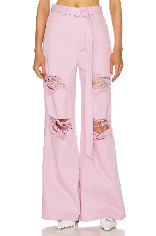 Distressed Wide Leg Jean In Blossom