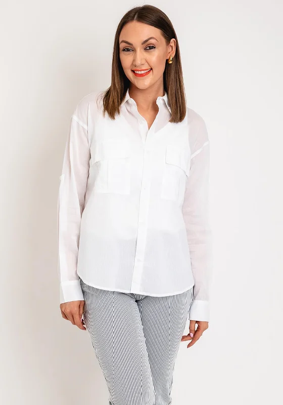 Eva Kayan Semi Sheer Linen Blouse, White