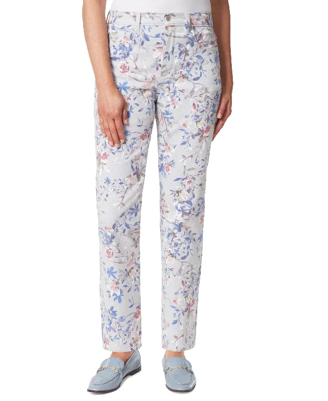 Gloria Vanderbilt Amanda Dark Romance Printed Jeans Trendy Wide-Leg High-Waist Denim Gloria Vanderbilt Amanda Dark Romance Printed Jeans Trendy Wide-Leg High-Waist Denim
