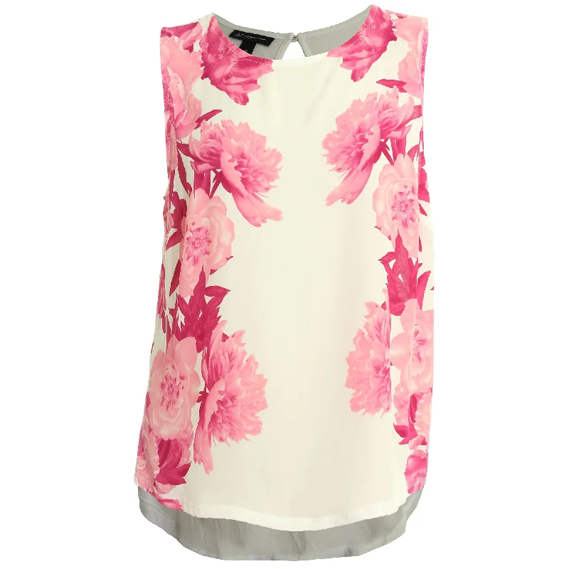 INC Multi Color Floral Print Sleeveless Blouse